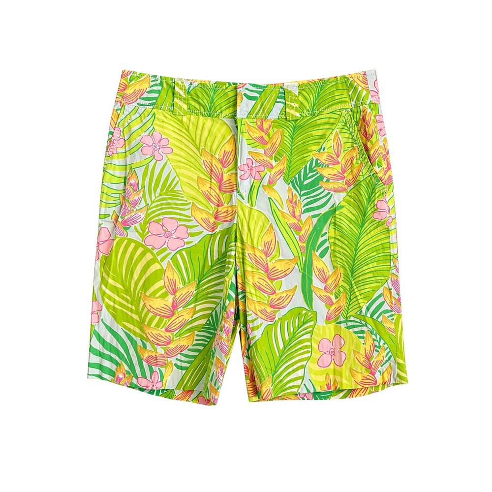 Lilly Pulitzer Chipper Bermuda Shorts Size 4 Botanical Garden Print